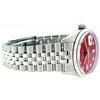 Image 3 : Mens Rolex Stainless Steel Red Diamond And White Gold Fluted Datejust Wristwatch