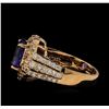 Image 3 : 3.44 ctw Tanzanite and Diamond Ring - 14KT Rose Gold