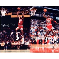 Michael Jordan  Julius  Dr. J  Erving Signed LE 16x20 Photo (UDA COA)