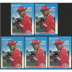 Lot of (5) 1987 Fleer #204 Barry Larkin RC