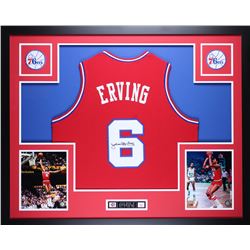Julius Erving Signed 76ers 35" x 43" Custom Framed Jersey (JSA COA)