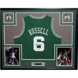 Bill Russell Signed Celtics 35" x 43" Custom Framed Jersey (PSA COA)