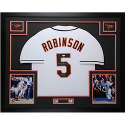 Brooks Robinson Signed Orioles 35" x 43" Custom Framed Jersey Inscribed "HOF 83" (JSA COA)