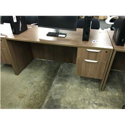 LIGHT WALNUT 2 DRAWER COMPUTER DESK, 60'' X 30''