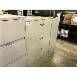 GREY 4 DRAWER LATERAL FILE CABINET