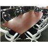 Image 2 : CHERRY 8' X 4' BOAT SHAPE BOARD ROOM TABLE