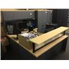 Image 2 : MAPLE AND GREY U-SHAPE RECEPTION COUNTER WITH HUTCH, 96'' X 72''