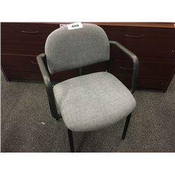 GREY AND BLACK STACKING CLIENT CHAIR