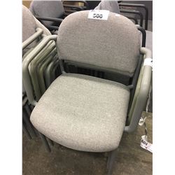 LIGHT GREY AND BLACK STACKING CLIENT CHAIR