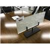 Image 1 : JOHN NUTTER ETCHED GLASS HAIDA BOX DESIGN WITH STEEL BASE - 20 X 8 INCH