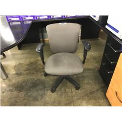 GREY MID BACK ADJUSTABLE ARM TASK CHAIR