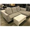 Image 1 : GREY 3 PERSON RECEPTION SOFA WITH CHAISE LOUNGER