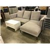 Image 2 : GREY 3 PERSON RECEPTION SOFA WITH CHAISE LOUNGER