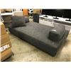 Image 1 : CHARCOAL ALBERTA BLACK MODERN LOUNGING SOFA WITH 3 PILLOW - MADE IN ITALY