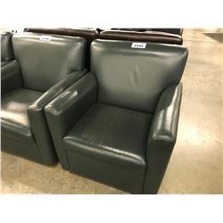 GLOBAL GREEN LEATHER RECEPTION CHAIR