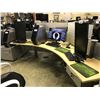 Image 2 : HAWORTH LIGHT MAPLE AND GREY 6 SEAT MODULAR WORK STATION INC. 7 GREY MOBILE 2 DRAWER PEDESTALS
