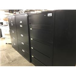 BLACK 5 DRAWER LATERAL FILE CABINET