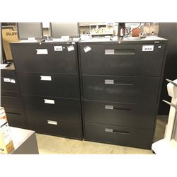 BLACK 4 DRAWER LATERAL FILE CABINET