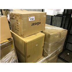 PALLET OF ASSORTED CABLES, SHOPPING BAGS, LAPTOPS BAGS & MORE