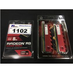 AMD RADEON R9 8 GB DDR3 RAM, AND MUSHKIN 16 GB DDR3 RAM