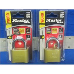 2 New Master Lock Pad locks / set your own combo word/ 10,000 word combo's