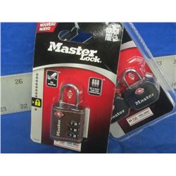 Set of 3 New Luggage Locks Master Locks / 2 keyed & 1 combo