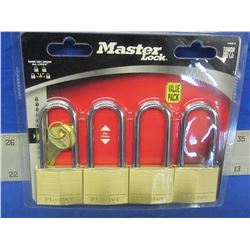 New Master Locks set of 4 keyed the same / 2" shackle