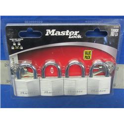 New Master Locks set of 4 keyed the same / 7/8" shackle