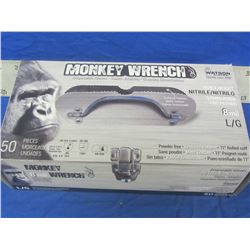 New Monkey Wrench LG Nitrile disposable gloves / 8mil./ BLACK /