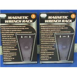 New Set of 2 Magnetic Wrench Racks / holds 12 wrenches from 1/4 - 1" or 6mm - 24mm