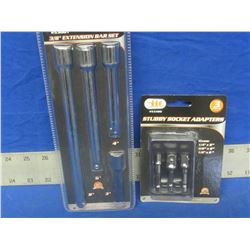 New set of 3/8 extension bars and 3 piece stubby socket adaptors