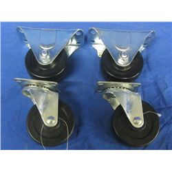 New set of 4 Castors 3inch / 2 fixed and 2 swivel ball bearing