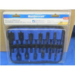 New MasterCraft 13 piece Spade Bit set with storage case