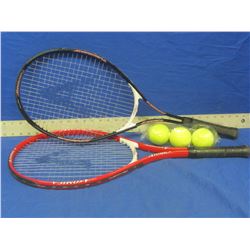 2 New Senor Tennis Rackets & set of 3 balls