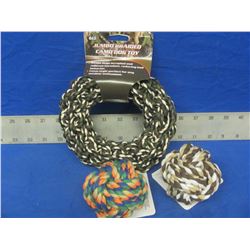 New Jumbo Braided dog toy & 2 braided ball toys
