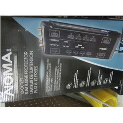 New Noma 12 outlet slim surge protector / for ac / coaxil and internet line