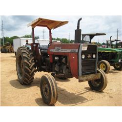 MASSEY FERGUSON 285 FARM TRACTOR, S/N 1872348M1, 3 PTH, PTO, 2 HYD REMOTES, CANOPY