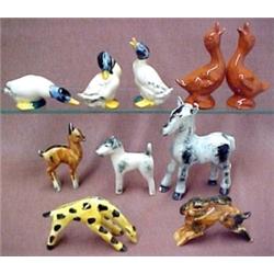 Ten Stangl animal figurines including wire ha