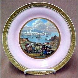 Pratt ware plate, banded rim decoration on pi