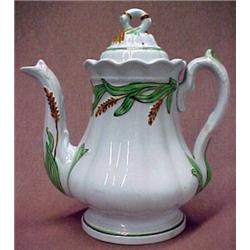 Decorated overpainted ironstone teapot with l