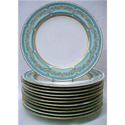 A set of twelve Derby service plates, gilt an