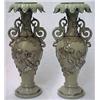 Image 1 : A pair of earthenware handled vases, leaf dra