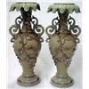 Image 3 : A pair of earthenware handled vases, leaf dra