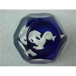 Baccarat paperweight with mythological creatu