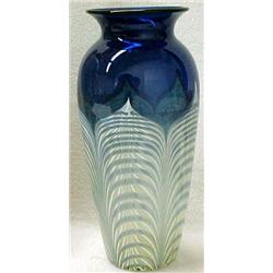Durand vase, feather pattern "Peacock", 12" h