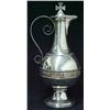 Image 1 : Sterling silver wine jug, cross finial on hin