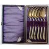 Image 5 : Set of six coin silver spoons in fitted case,