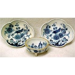 Three Meissen blue and white table pieces inc