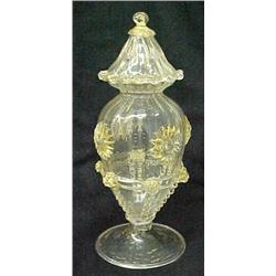 Hand blown Murano glass footed sugar shaker,