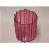 Image 2 : Cranberry glass vase, undulating cylinder for